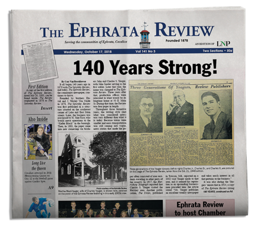 The Ephrata Review Front Page
