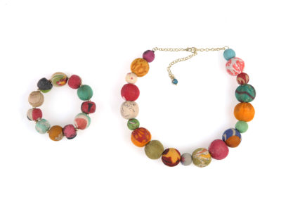 Colorful necklace and bracelet